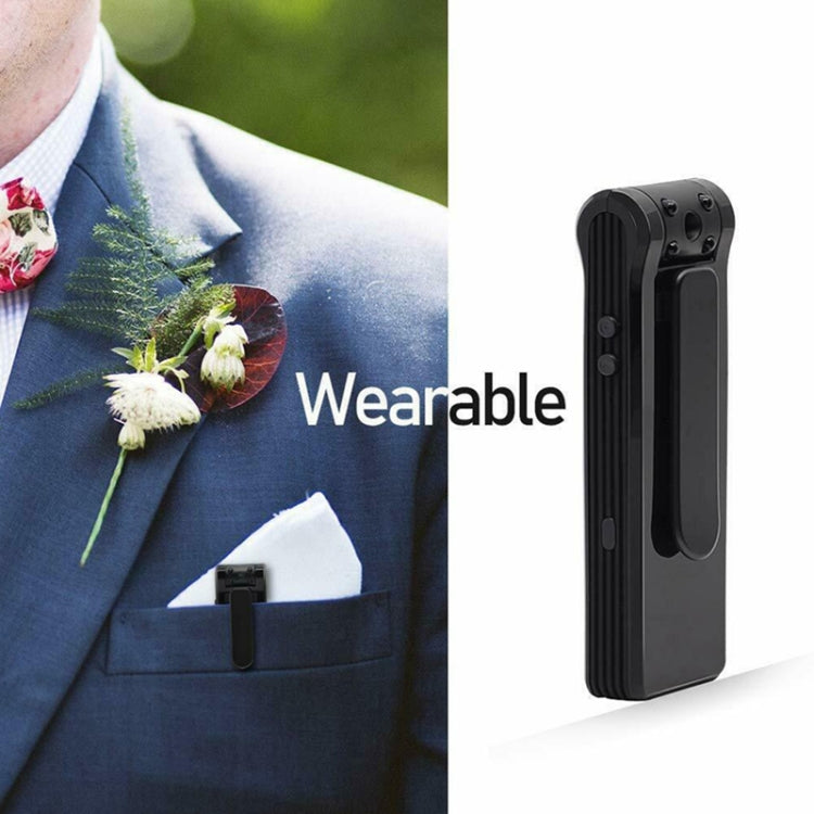 B19 Back Clip Design 1080P HD Camera Video Recorder, admite detección de movimiento / visión nocturna por infrarrojos / cámara de rotación de 180 grados / tarjeta TF / OTG