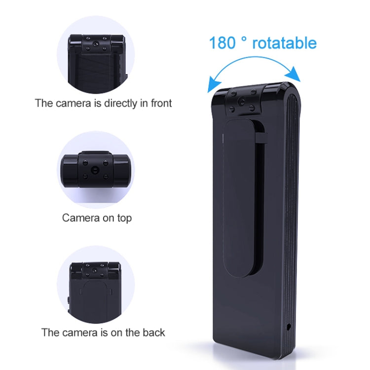 B19 Back Clip Design 1080P HD Camera Video Recorder, admite detección de movimiento / visión nocturna por infrarrojos / cámara de rotación de 180 grados / tarjeta TF / OTG