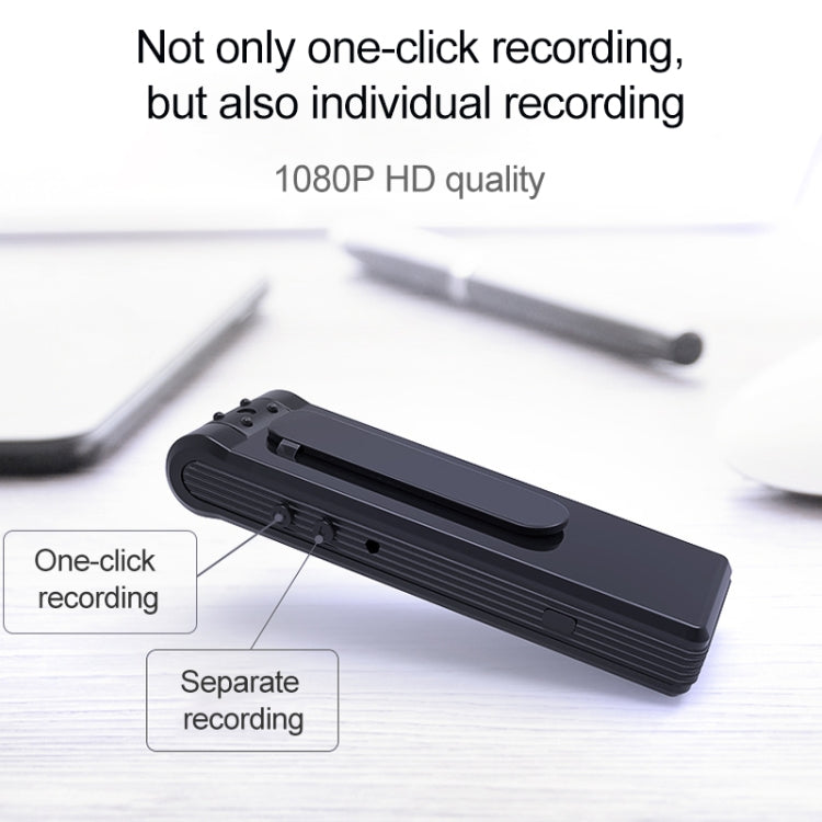 B19 Back Clip Design 1080P HD Camera Video Recorder, admite detección de movimiento / visión nocturna por infrarrojos / cámara de rotación de 180 grados / tarjeta TF / OTG