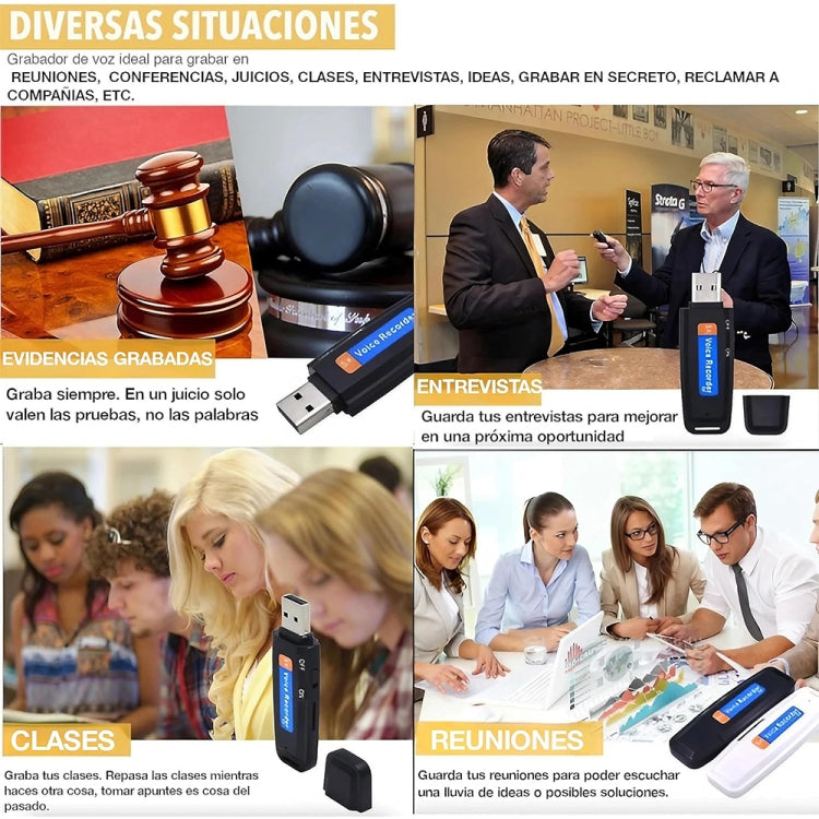 Grabadora de voz USB portátil U-Disk recargable SK001, sin memoria, No Memory