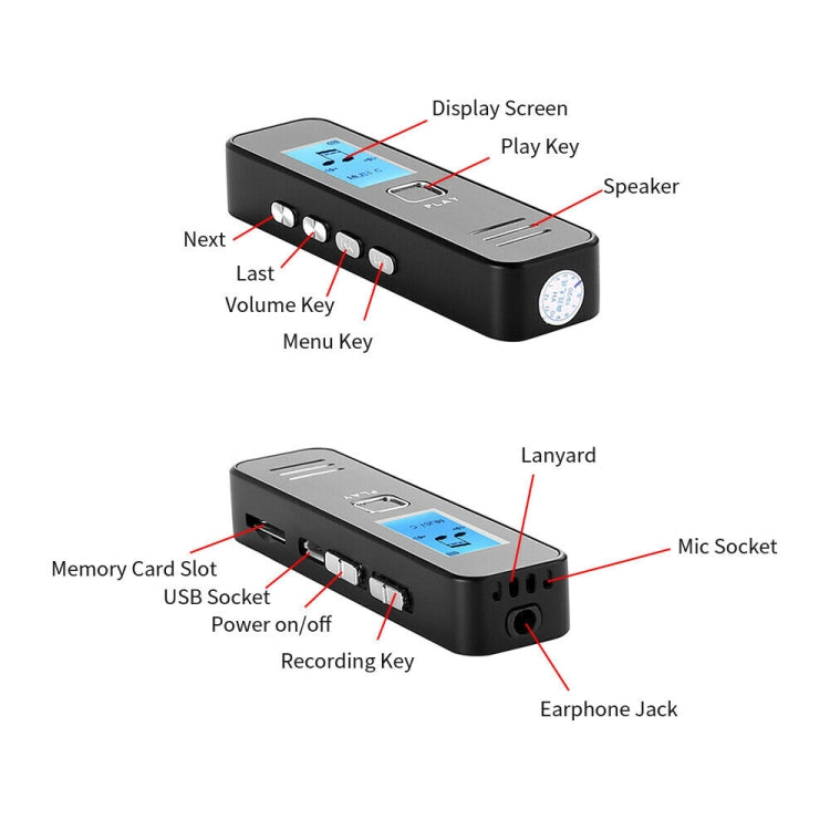 Grabadora de voz sin pérdidas con sonido HD digital de audio portátil SK007, SK007