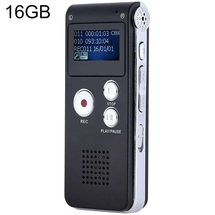 SK012 Bolígrafo de grabación de voz HD con reducción de ruido inteligente de 16 GB, Black 16GB