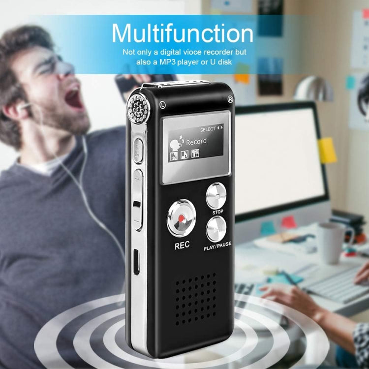 SK012 Bolígrafo de grabación de voz HD con reducción de ruido inteligente de 16 GB, Black 16GB