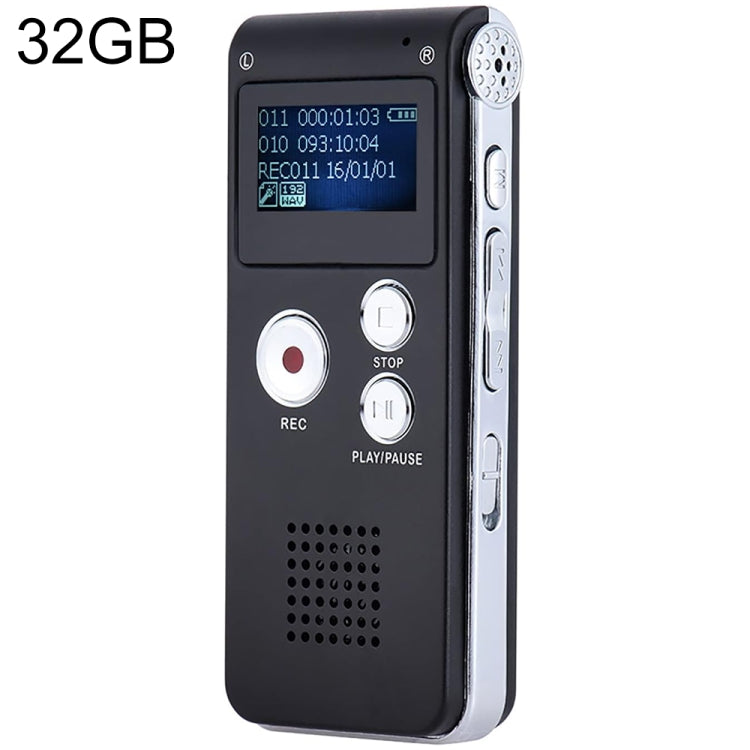 SK012 Bolígrafo de grabación de voz HD con reducción de ruido inteligente de 32 GB, Black 32GB