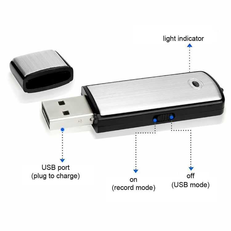 Grabadora de voz para reuniones con disco en U portátil recargable SK858 de 8 GB, 8GB