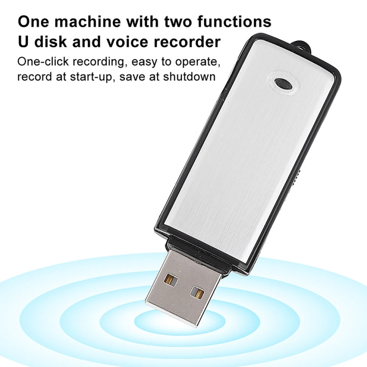 Grabadora de voz para reuniones con disco en U portátil recargable SK858 de 8 GB, 8GB