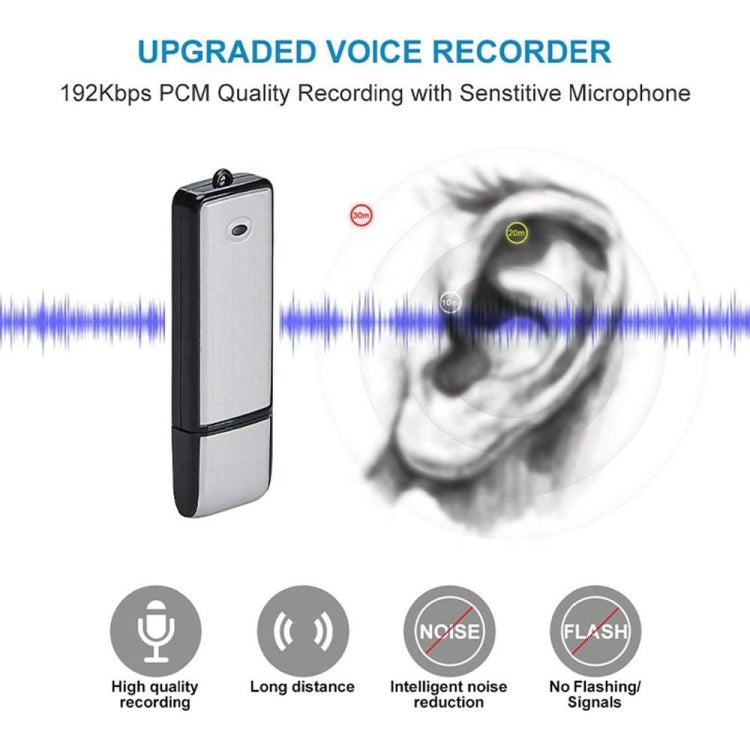 Grabadora de voz para reuniones con disco en U portátil recargable SK858 de 16 GB, 16GB