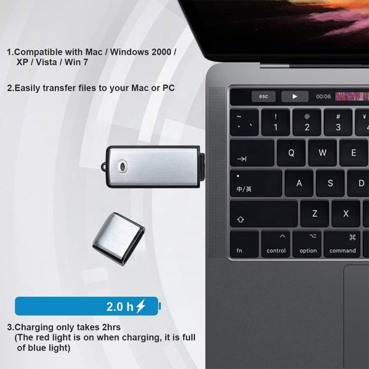 Grabadora de voz para reuniones con disco en U portátil recargable SK858 de 16 GB, 16GB