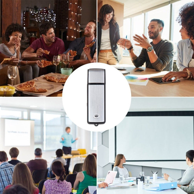 Grabadora de voz para reuniones con disco en U portátil recargable SK858 de 16 GB, 16GB