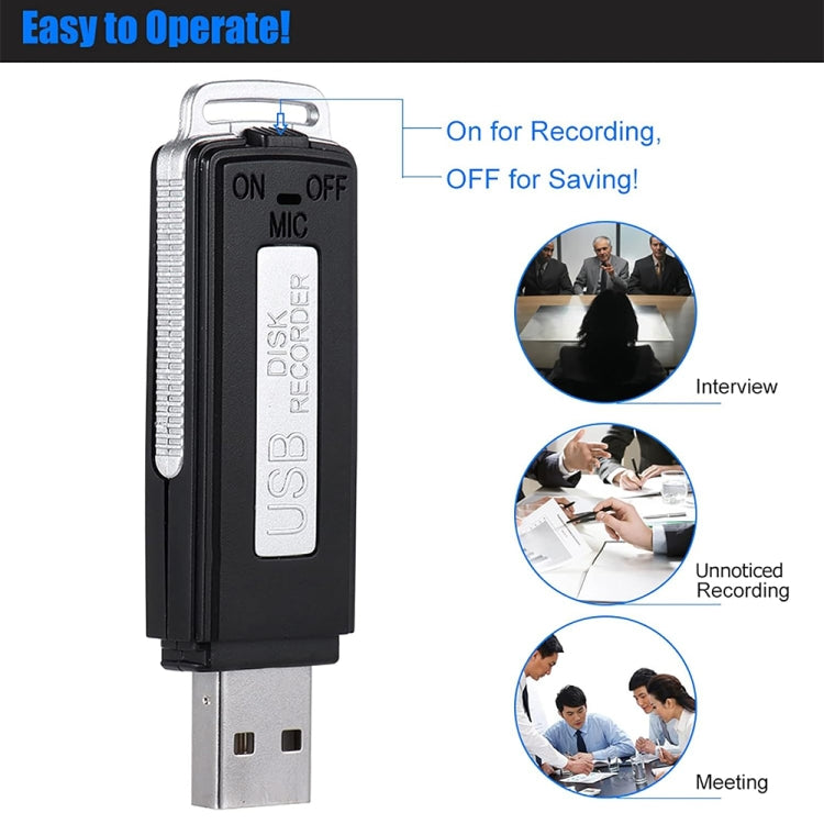 Grabadora de voz de disco U portátil recargable SK868 de 64 GB, 64GB