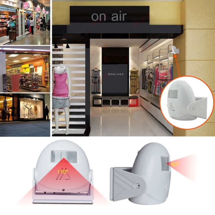5301 Sensor de movimiento infrarrojo inalámbrico Alarma de bienvenida Timbre de advertencia de saludo inteligente, Distancia IR: 10 m, 5301 White, 5301, 5301 Pink, 5301 Red