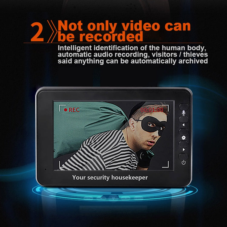 M4300A Pantalla de 4,3 pulgadas Cámara de 3,0 MP Timbre inteligente con vídeo, compatible con tarjeta TF (32 GB máx.), Detección de movimiento y Visión nocturna por infrarrojos, M4300A