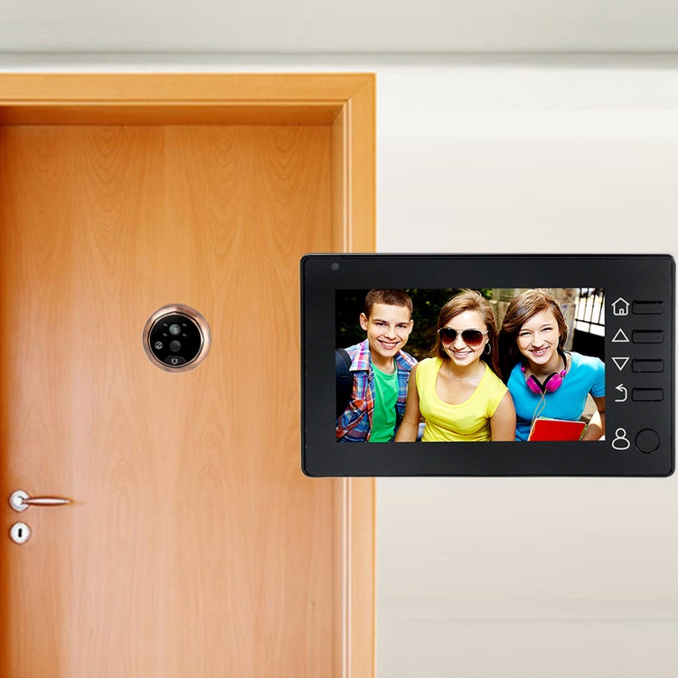 M4300D Pantalla TFT a color de 4,3 pulgadas Cámara de seguridad de 3,0 MP Timbre inteligente con vídeo, compatible con tarjeta TF (32 GB máx.) y visión nocturna y detección de movimiento, M4300D Black, M4300D