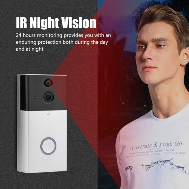 VESAFE HD 720P Cámara de seguridad Smart WiFi Video Timbre Intercomunicador, compatible con tarjeta TF y visión nocturna infrarroja y aplicación de detección de movimiento para IOS y Android, VS-A5 Black, VS-A4 Silver