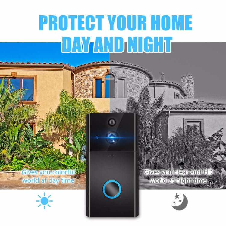 VESAFE HD 720P Cámara de seguridad Smart WiFi Video Timbre Intercomunicador, compatible con tarjeta TF y visión nocturna infrarroja y aplicación de detección de movimiento para IOS y Android, VS-A5 Black, VS-A4 Silver
