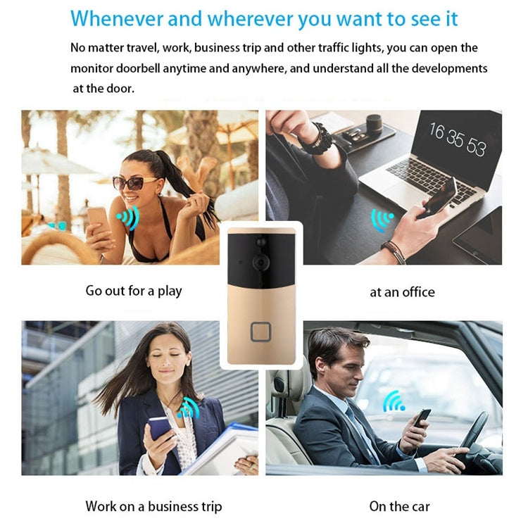 VESAFE Home VS-M2 HD 720P Cámara de seguridad Smart WiFi Video Timbre Intercomunicador, compatible con tarjeta TF y visión nocturna y aplicación de detección PIR para IOS y Android, VS-M2