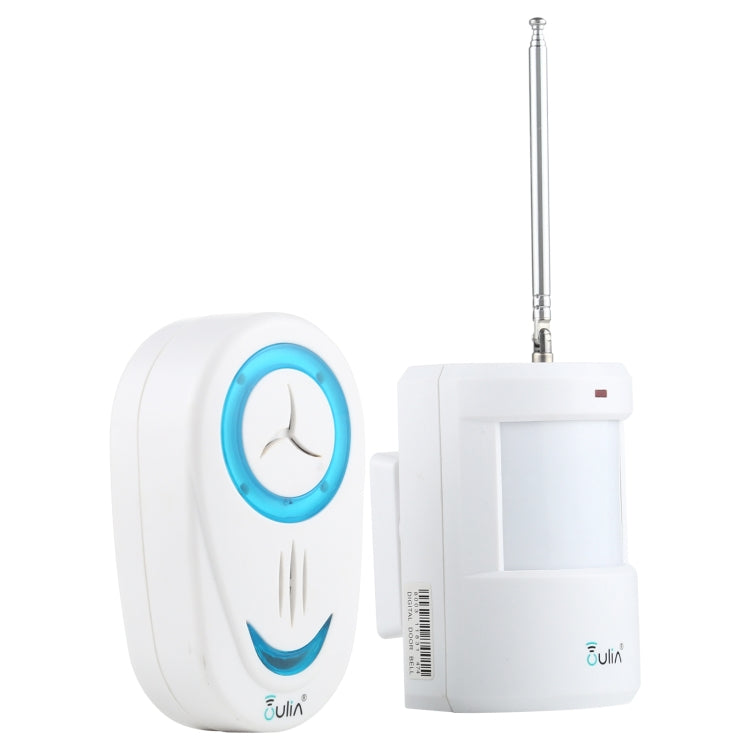OULIA Reloj de guardia eléctrico con timbre de puerta con sensor inalámbrico de 220 V, enchufe de EE. UU., US Plug