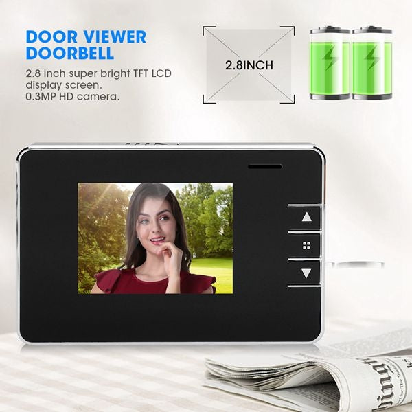 2.8Y Pantalla de 2,8 pulgadas Cámara de seguridad de 0.3MP Visor de mirilla Timbre de puerta de mirilla digital, 2.8Y