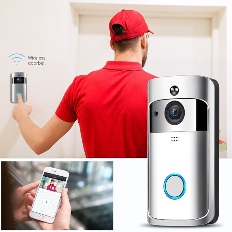 M4 720P Smart WIFI Video PIR de potencia ultrabaja Timbre visual con 3 ranuras para batería, compatible con monitoreo remoto de teléfono móvil, visión nocturna y lente de cámara gran angular de 166 grados