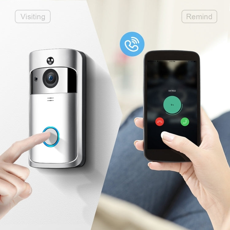 M4 720P Smart WIFI Video PIR de potencia ultrabaja Timbre visual con 3 ranuras para batería, compatible con monitoreo remoto de teléfono móvil, visión nocturna y lente de cámara gran angular de 166 grados