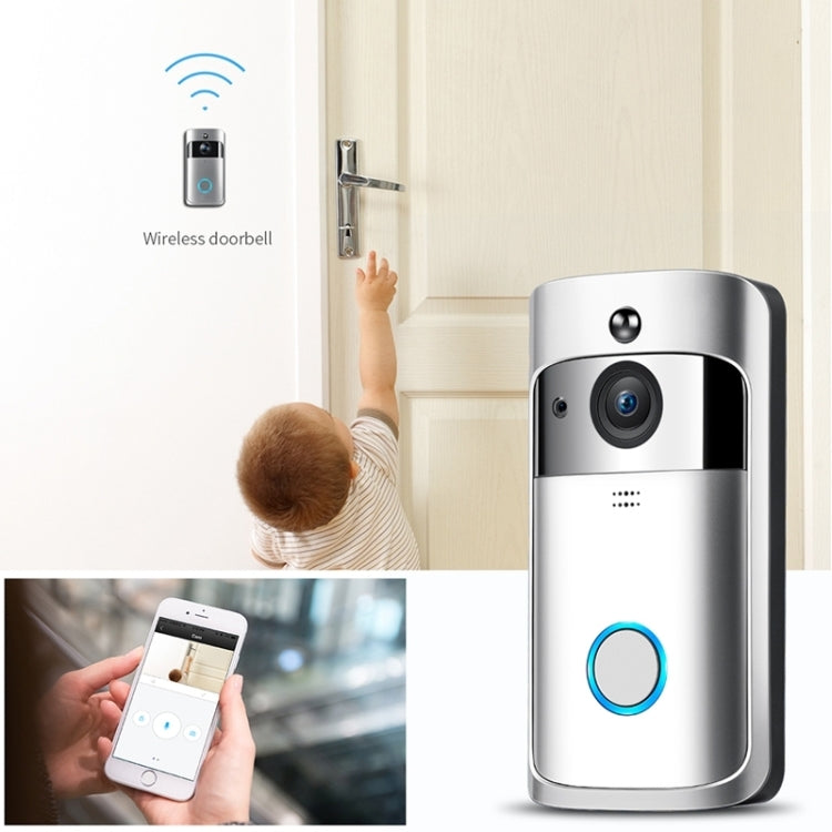 M4 720P Smart WIFI Video PIR de potencia ultrabaja Timbre visual con 3 ranuras para batería, compatible con monitoreo remoto de teléfono móvil, visión nocturna y lente de cámara gran angular de 166 grados
