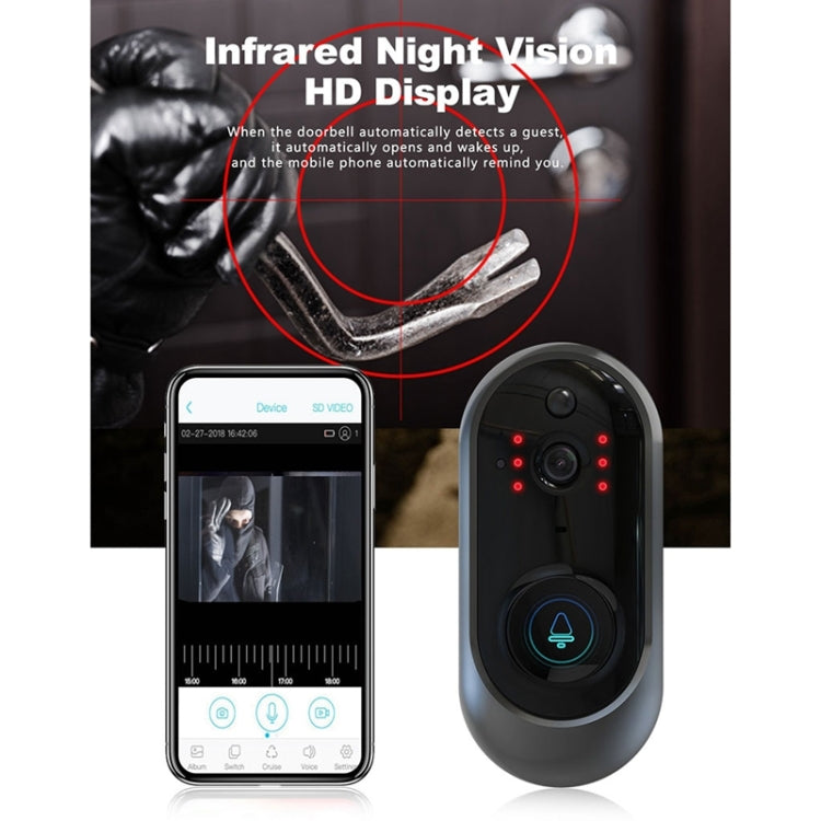M108 720P 6400mAh WIFI inteligente Video timbre Visual, soporte teléfono monitoreo remoto e intercomunicador de voz en tiempo Real, M108