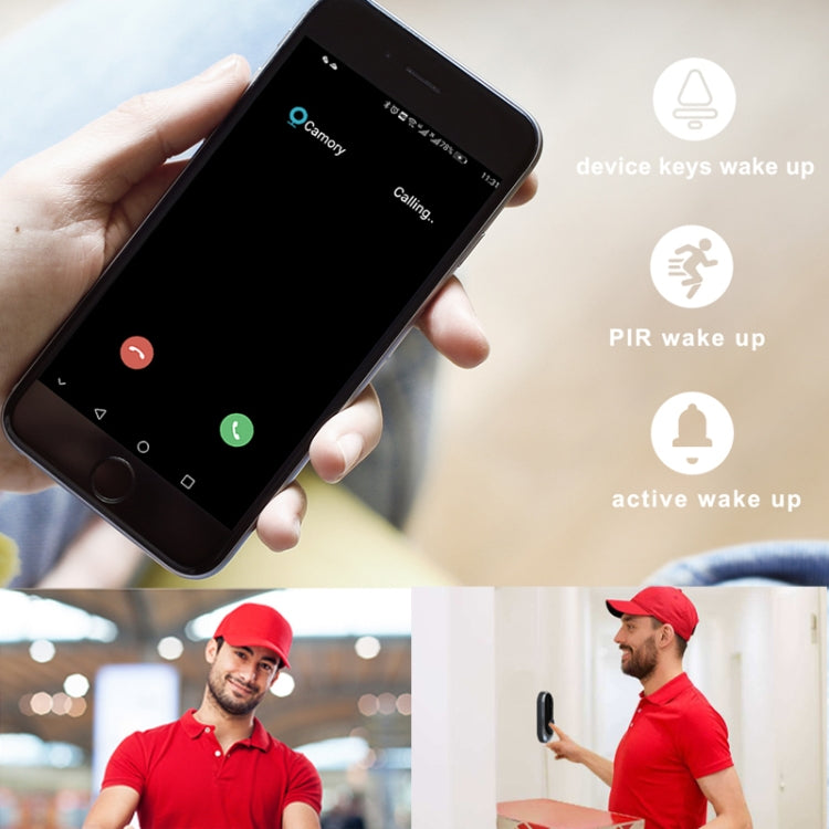 Timbre de video con botón cuadrado inteligente WiFi M200B, compatible con detección de movimiento por infrarrojos y tasa de adaptación e intercomunicador bidireccional y activación remota / PIR, M200B