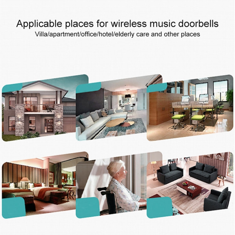 VOYE V022F Home Music Control Remoto Timbre Inalámbrico con 38 Sonidos de Polifonía, V022F