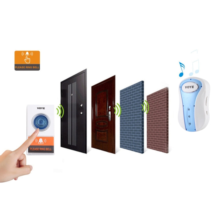 Timbre inalámbrico con control remoto de música para el hogar VOYE V008A con 38 sonidos de polifonía, enchufe de EE. UU., V008A