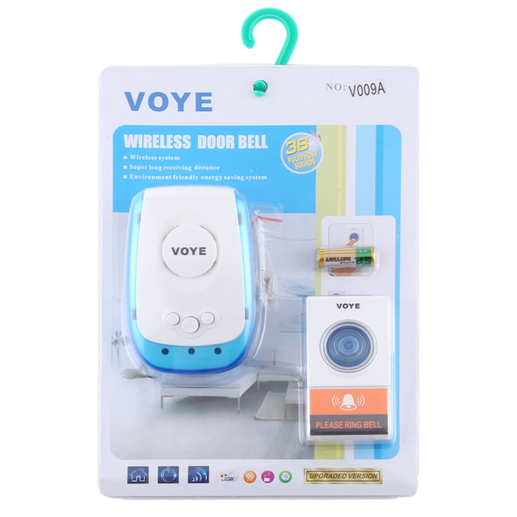 VOYE V009A Home Music Timbre inalámbrico con control remoto con 38 sonidos de polifonía, enchufe de EE. UU., V009A