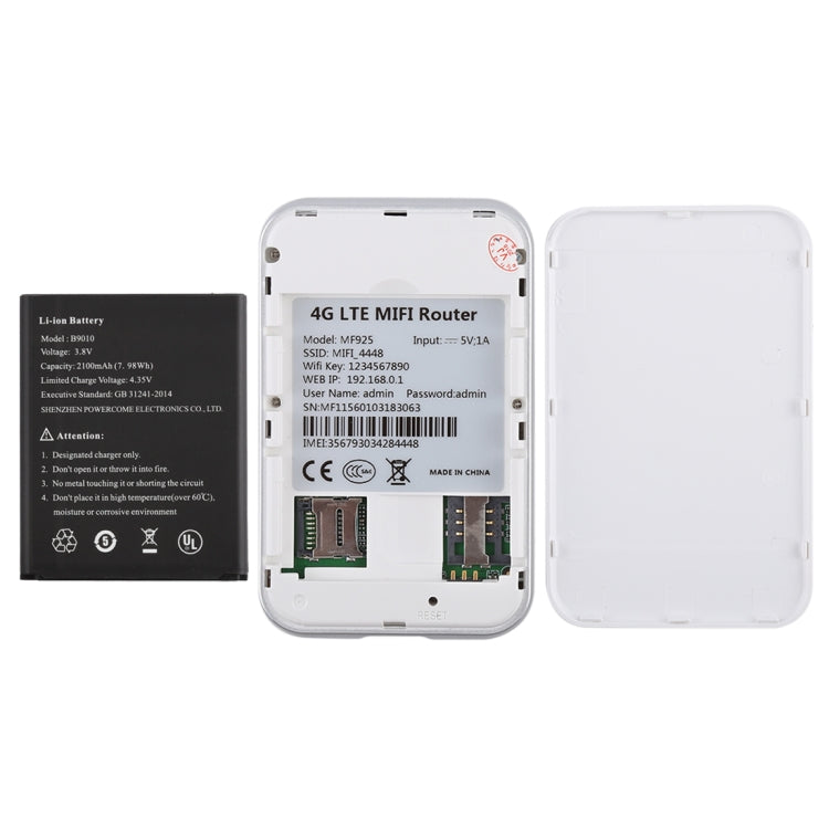 Enrutador inalámbrico de alta velocidad multimodo MF925 4G LTE, compatible con tarjeta TF (32 GB máx.), MF925
