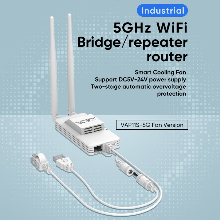 VONETS Mini Wireless Bridge 900Mbp Repetidor WiFi con 2 Antenas