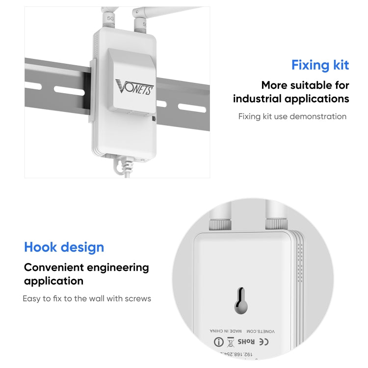 VONETS Mini Wireless Bridge 900Mbp Repetidor WiFi con 2 Antenas