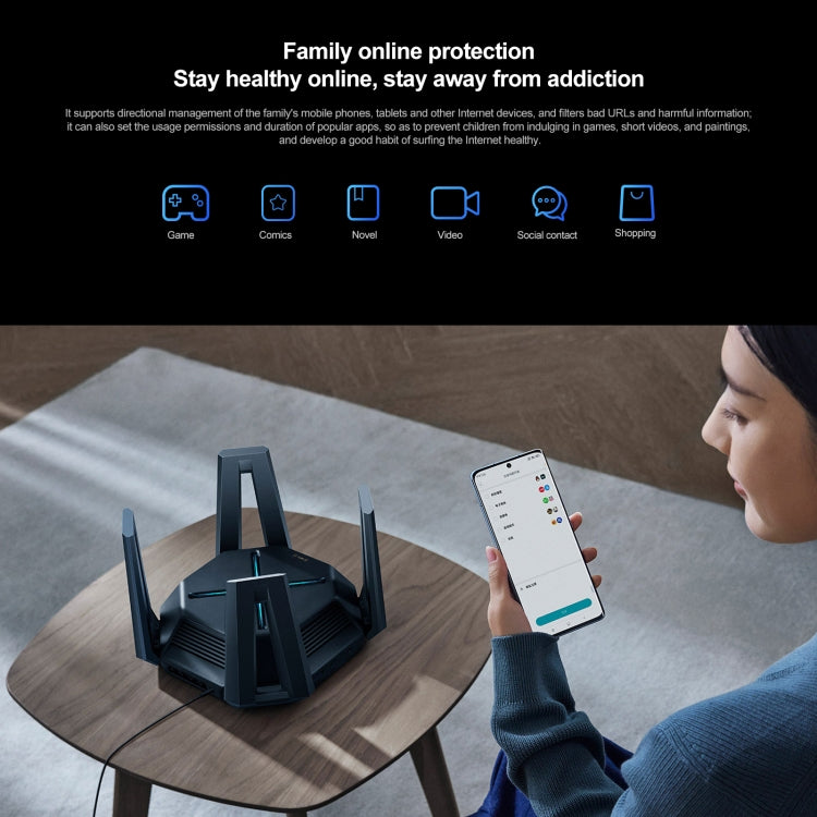 Original Xiaomi WiFi Router 10 Gigabit Tri-Band Wireless Mesh Network Repetidor de aceleración de juegos, enchufe de EE. UU., 10 Gigabit