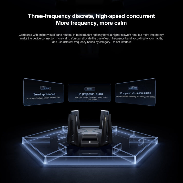 Original Xiaomi WiFi Router 10 Gigabit Tri-Band Wireless Mesh Network Repetidor de aceleración de juegos, enchufe de EE. UU., 10 Gigabit