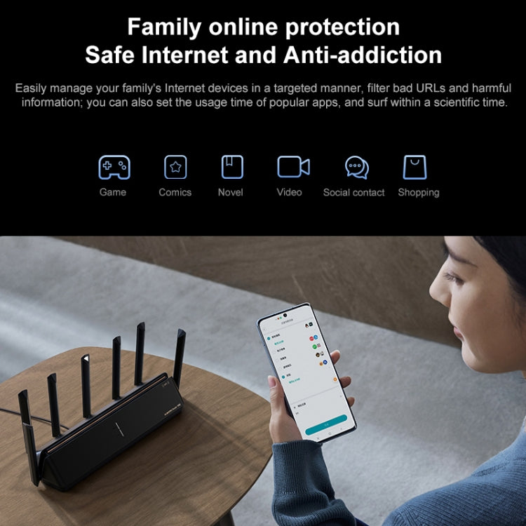 Original Xiaomi WiFi Router 7000 Amplificador de señal independiente de 8 canales Memoria de 1 GB, enchufe de EE. UU., BE7000