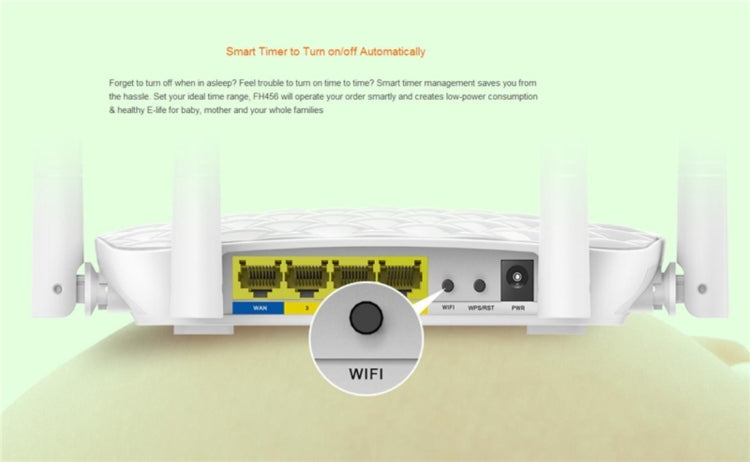 Tenda FH456 Wireless 2.4GHz 300Mbps WiFi Router con 4 * 5dBi Antenas Externas, FH456