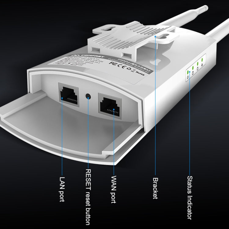 COMFAST CF-EW72 1200Mbs Amplificador de señal impermeable para exteriores Repetidor de enrutador inalámbrico Estación base WIFI con 2 antenas, CF-EW72 North American Edition