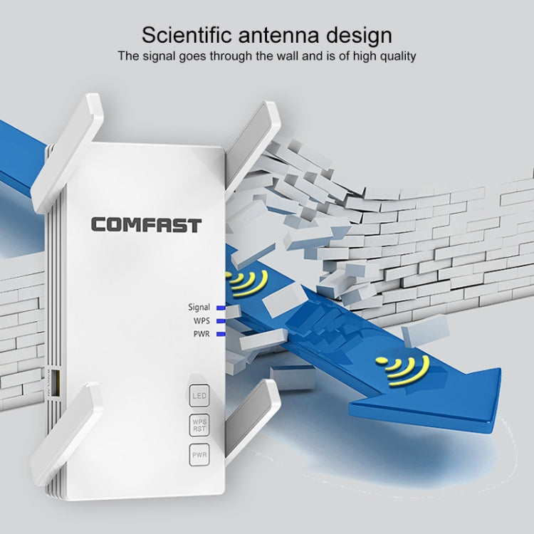 COMFAST CF-AC2100 2100Mbps Amplificador de señal WIFI inalámbrico Repetidor Booster Router de red con 4 antenas, enchufe de Reino Unido, CF-AC2100, EU Plug, CF-AC2100, UK Plug
