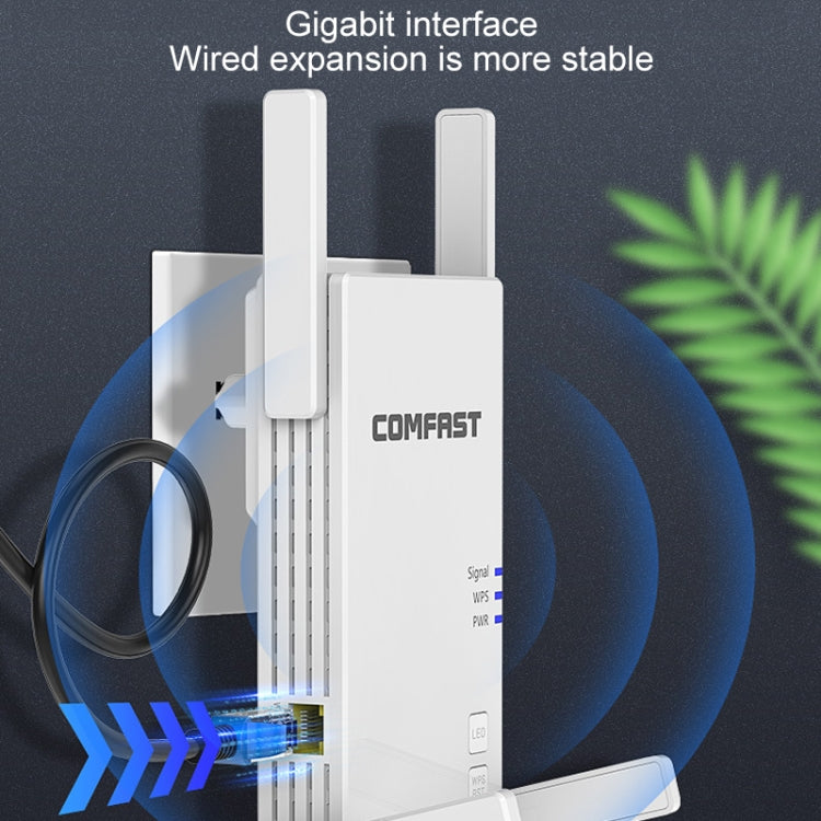 COMFAST CF-AC2100 2100Mbps Amplificador de señal WIFI inalámbrico Repetidor Booster Router de red con 4 antenas, enchufe de Reino Unido, CF-AC2100, EU Plug, CF-AC2100, UK Plug