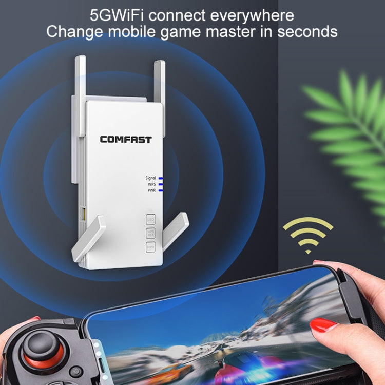 COMFAST CF-AC2100 2100Mbps Amplificador de señal WIFI inalámbrico Repetidor Booster Router de red con 4 antenas, enchufe de Reino Unido, CF-AC2100, EU Plug, CF-AC2100, UK Plug