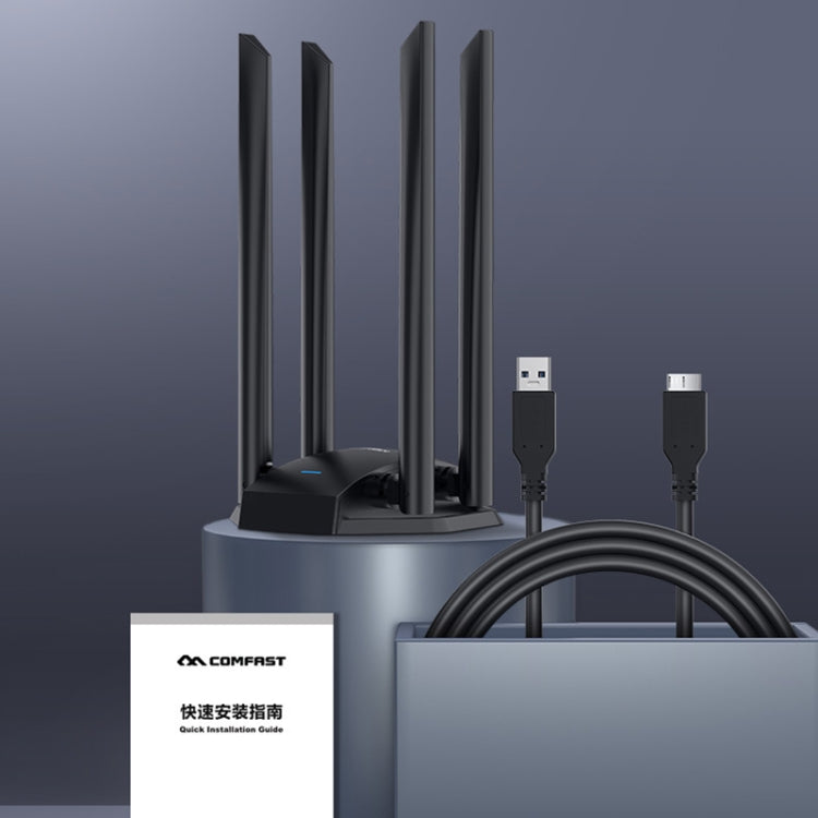 COMFAST CF-WU785AC 1300Mbps Adaptador de red Wifi USB de doble banda con 4 antenas, CF-WU785AC