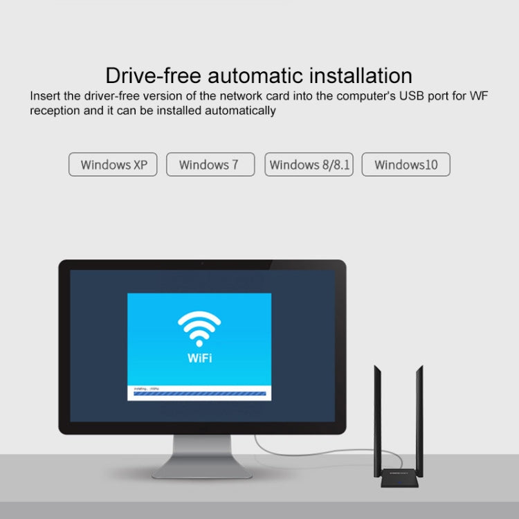 COMFAST CF-WU782ACV2 1300Mbps Adaptador de red Wifi USB de doble banda con 2 antenas, CF-WU782ACV2