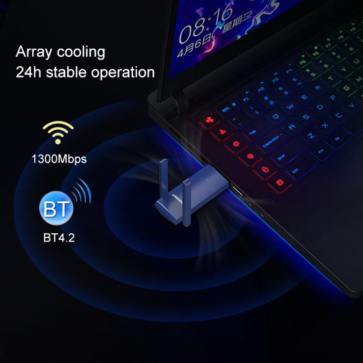 Adaptador de red COMFAST CF-927B 1300Mbps de doble banda Bluetooth Wifi USB, CF-927B