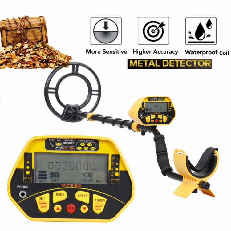 Detector de metales subterráneo MD930 de alta sensibilidad y posicionamiento preciso con retroiluminación, MD930