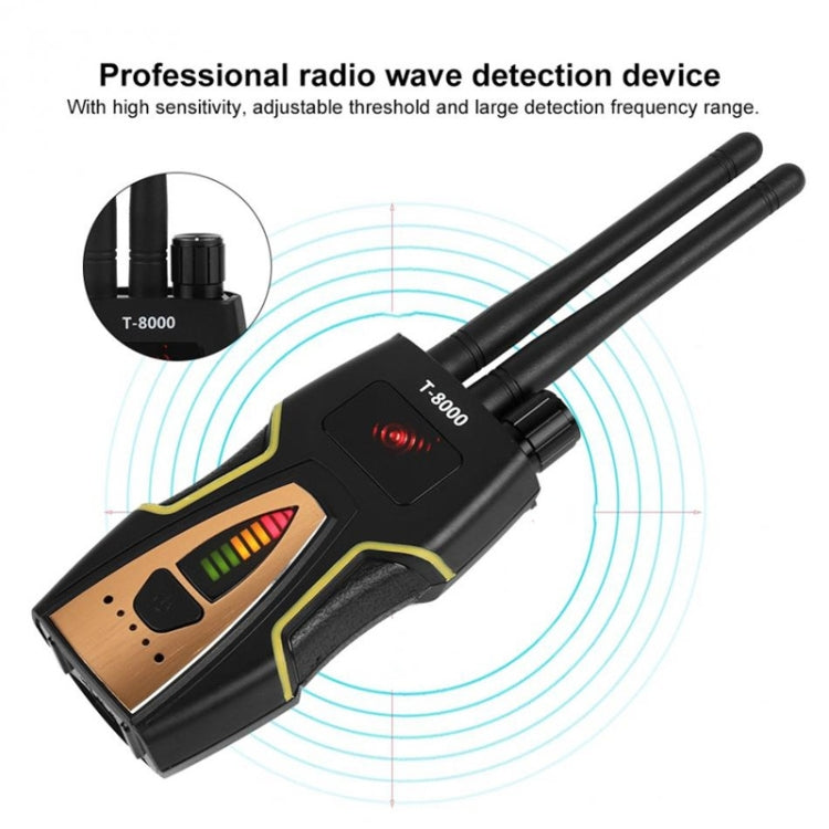 Detector de señal RF T-8000 Buscador de audio GSM Detector de escaneo GPS, T-8000 Gold, T-8000 Silver