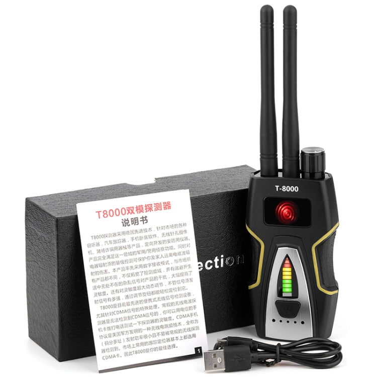 Detector de señal RF T-8000 Buscador de audio GSM Detector de escaneo GPS, T-8000 Gold, T-8000 Silver