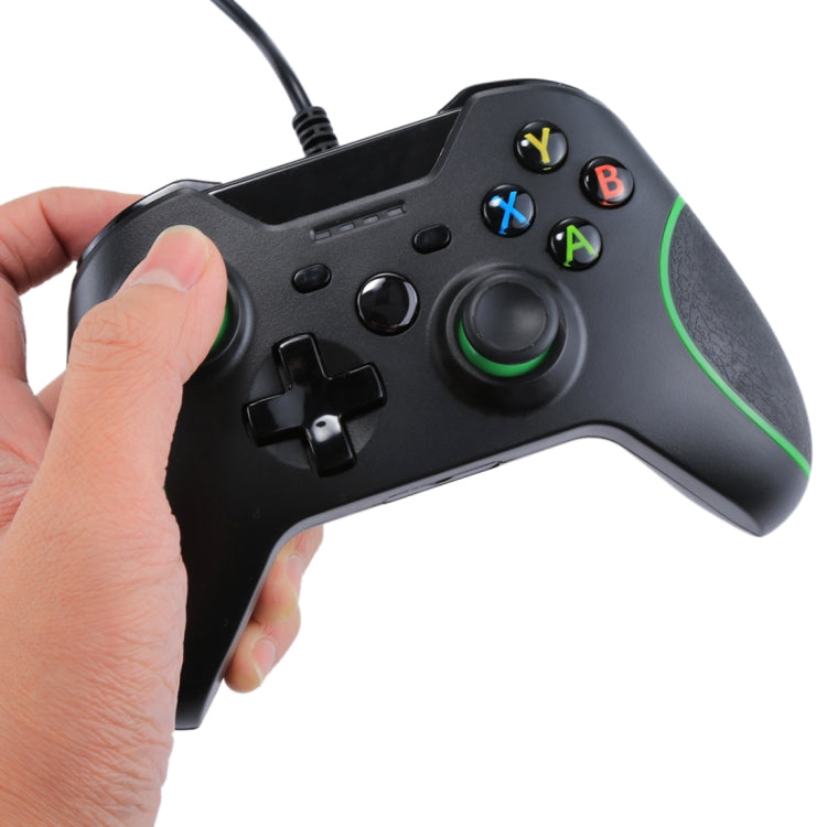 Controlador de juegos USB con cable Gamepad para consola XBOX ONE / PC / computadora portátil, longitud del cable: aproximadamente 2,1 m, HSY-008 (Black), HSY-008