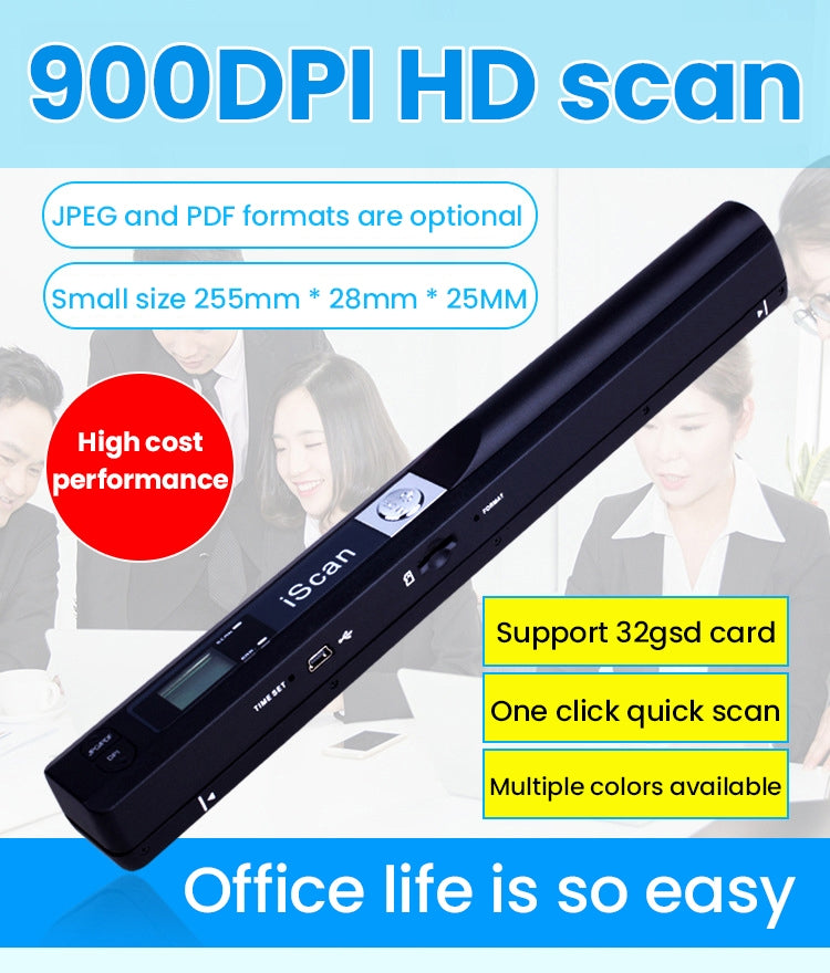 iScan01 Escáner de mano para documentos móviles con pantalla LED, sensor de imagen de contacto A4, iScan01 Red, iScan01 Silver, iScan01 Black, iScan01 Green, iScan01 Blue