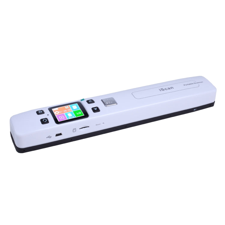 iScan02 Escáner de mano portátil de documentos móviles de doble rodillo con pantalla LED, soporte 1050DPI / 600DPI / 300DPI / PDF / JPG / TF, iScan02 White, iScan02 Black
